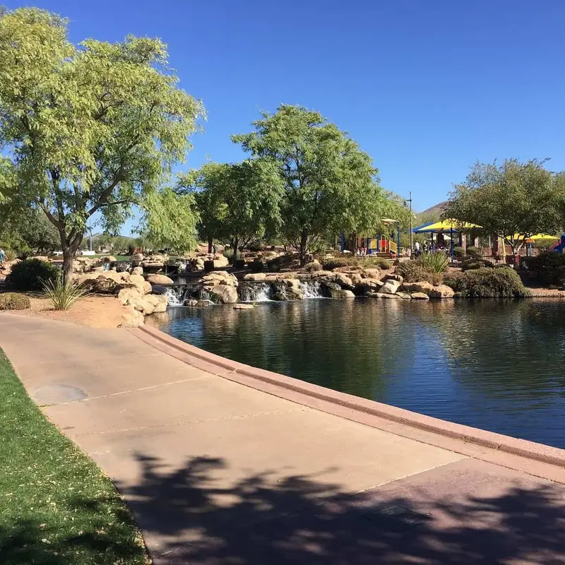 Lake and park path in Anthem, Arizona